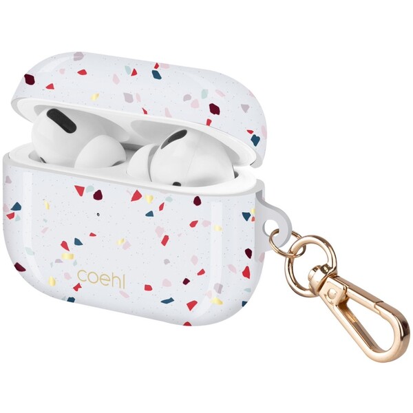UNIQ Coehl Terrazzo pouzdro s poutkem pro AirPods Pro bílé