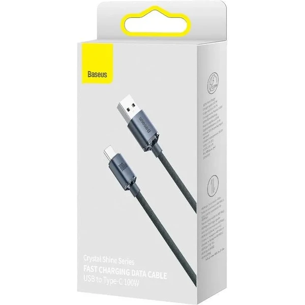 Baseus CAJY000401 Crystal Shine Series Dátový Kábel USB - USB-C 100W 1,2m Black - Káble - Obrázok 0NRL100501