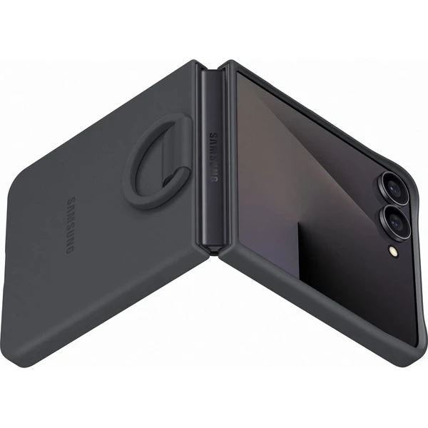 Samsung Ring Silicone Case ochranný kryt Galaxy Z Flip7 čierny - Puzdra - Obrázok 0QGE000K01