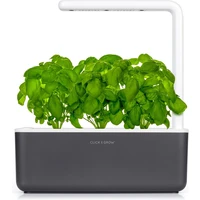 Click and Grow Smart Garden 3 šikovný kvetináč + 3ks kapsúl so semienkami bazalky sivý - Kvetináče