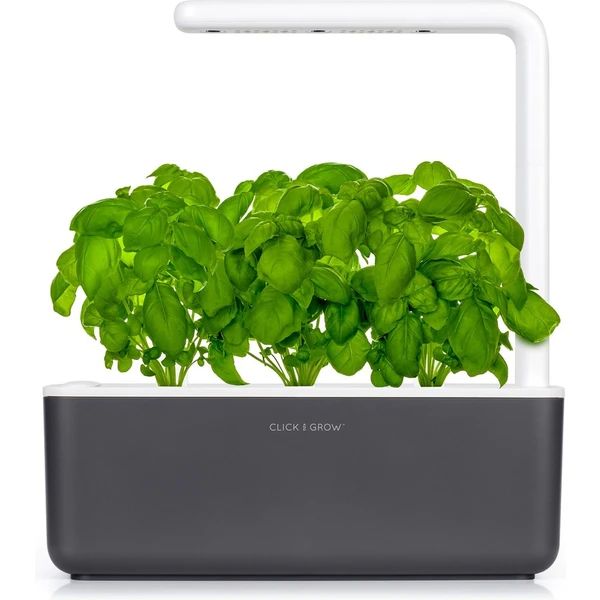 Click and Grow Smart Garden 3 šikovný kvetináč + 3ks kapsúl so semienkami bazalky sivý - Kvetináče - Hlavný obrázok