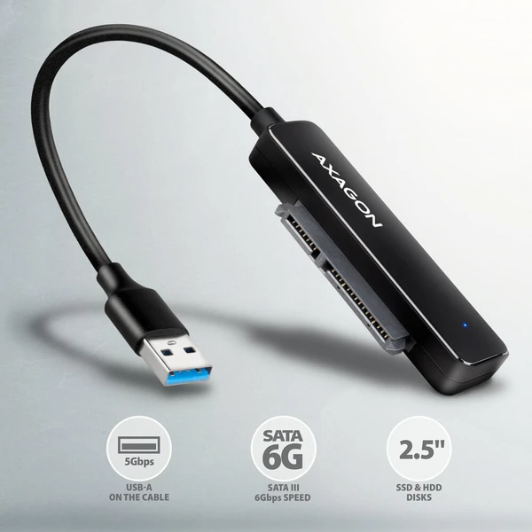 AXAGON ADSA-FP2A SLIM USB-A adaptér pre SATA 6G - Externé boxy - Obrázok 0SS6000701