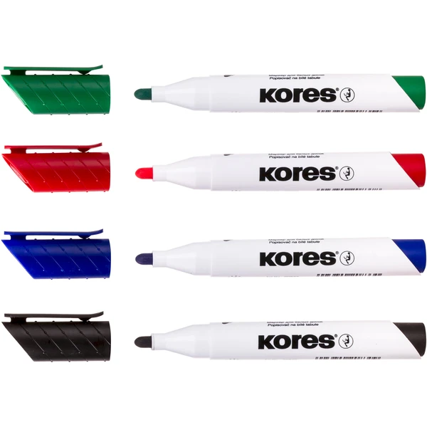 Kores K-MARKER popisovače na biele tabule a flipcharty s okrúhlym hrotom 4 farby - Popisovače - Obrázok 0T7H000K01