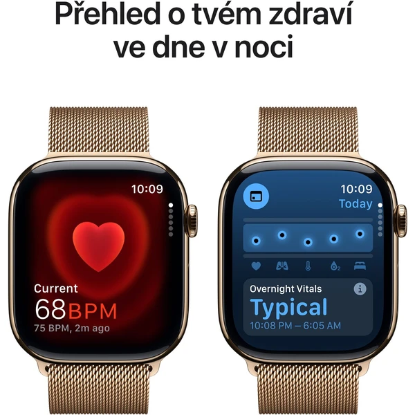 Apple Watch Series 10 Cellular 46mm Zlatý titán so zlatým milánskym ťahom M/L (Kategória A) - Inteligentné hodinky - Obrázok 0TQ7000K01