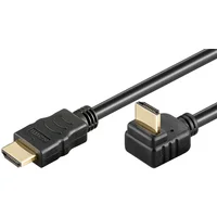 PremiumCord HDMI 1.4/HDMI 1.4 kábel s ethernetom zalomený konektor 270° 4K 2m čierny - Káble a redukcie