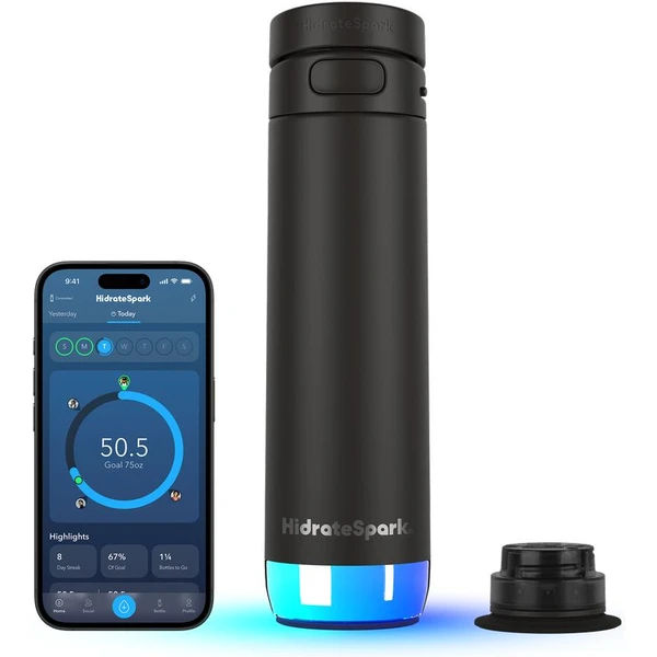 HidrateSpark PRO 2 múdra fľaša so slamkou, 621 ml čierna - Inteligentné fľaše - Obrázok 0Y2H000K01