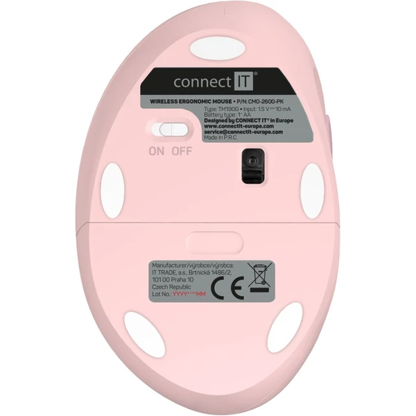 CONNECT IT FOR HEALTH LADIES ergonomická vertikálna myš ružová - Myši - Obrázok 0YTI000K01