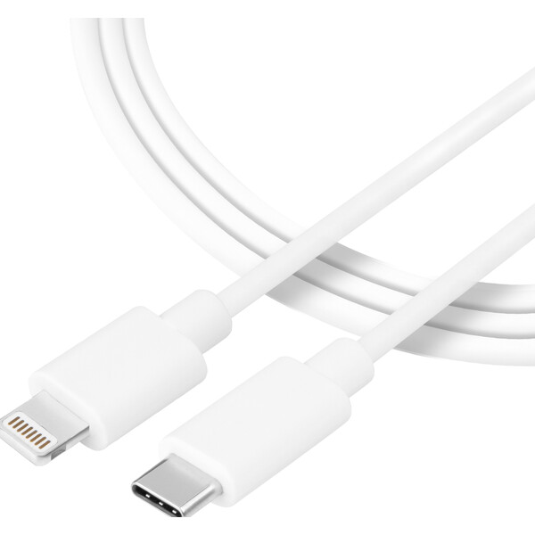 E-shop Taktický hladký kábel USB-C/Lightning napájací 10W 1m biely