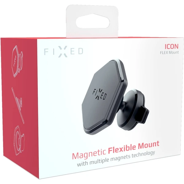 FIXED IconFlex magnetický držiak na palubnú dosku s kĺbom čierny - Držiaky - Obrázok 0ZG2000301