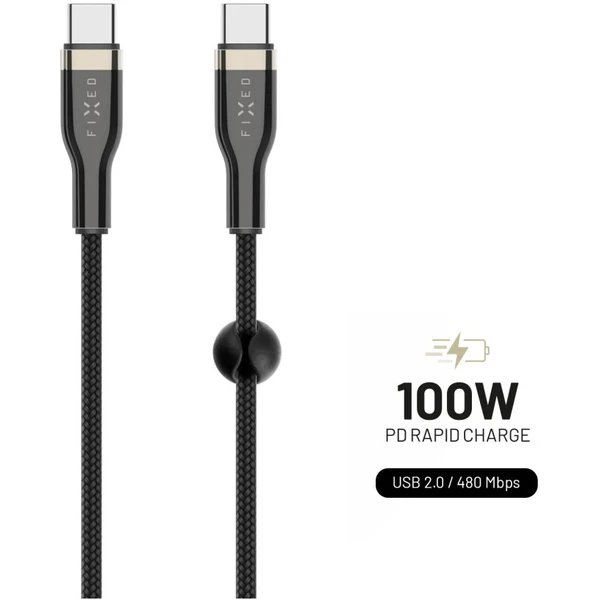 PEVNÝ USB-C/USB-C napájací kábel 100W 1,2m čierny - Káble a redukcie - Hlavný obrázok