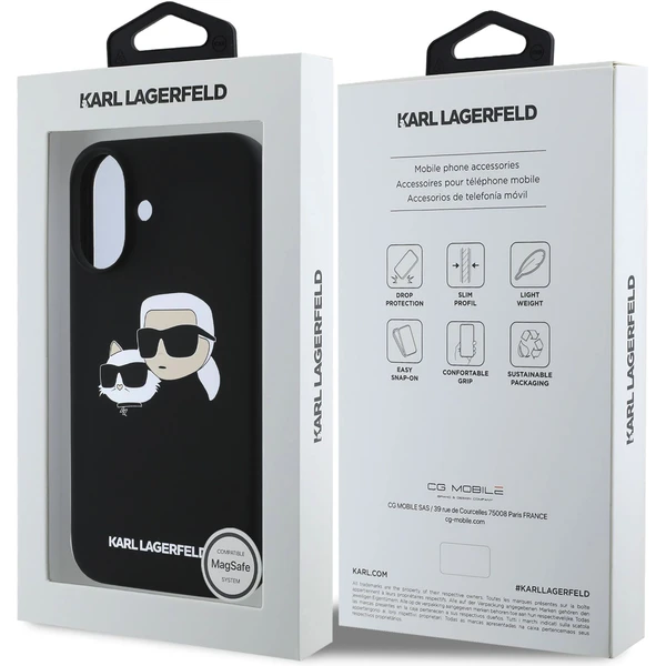 Karl Lagerfeld Liquid Silicone Double Heads MagSafe kryt iPhone 16 Plus čierny - Puzdra - Obrázok 0a2fc18e2c1b410da87ef3e003232ef5