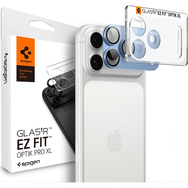 Spigen Glass tR EZ Fit Optik Pro XL 1 Pack sklo na fotoaparát iPhone 18 Pro Max svetlomodré - Ochranné fólie a sklo - Hlavný obrázok