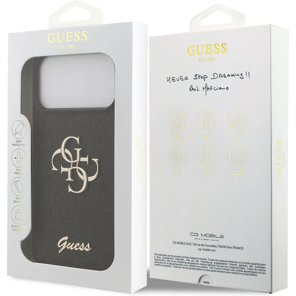 Guess PU Fixed Glitter 4G Metal Logo kryt iPhone 17 Pro Max čierny - Puzdra - Obrázok 0a54b21c7e864c8292fbab6461b9538f
