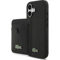 Lacoste Iconic Petit Pique MagSafe kryt + peňaženka iPhone 17 čierny - Puzdra