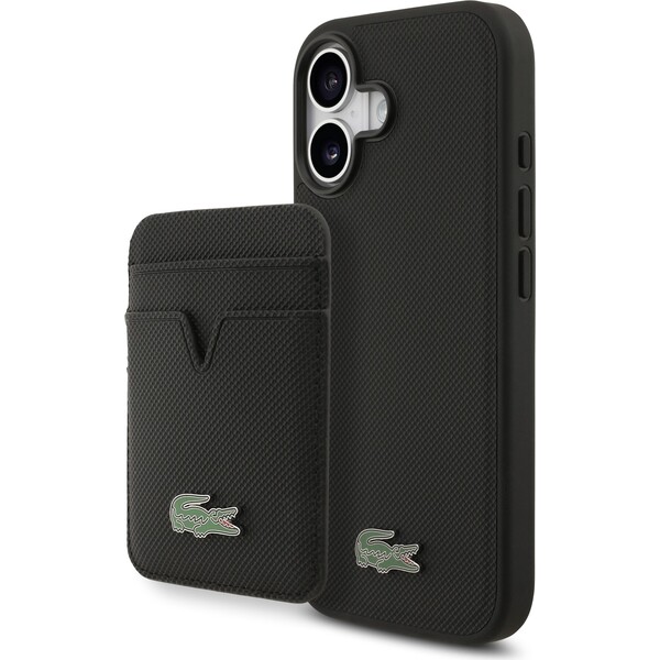E-shop Lacoste Iconic Petit Pique MagSafe kryt + peňaženka iPhone 17 čierny