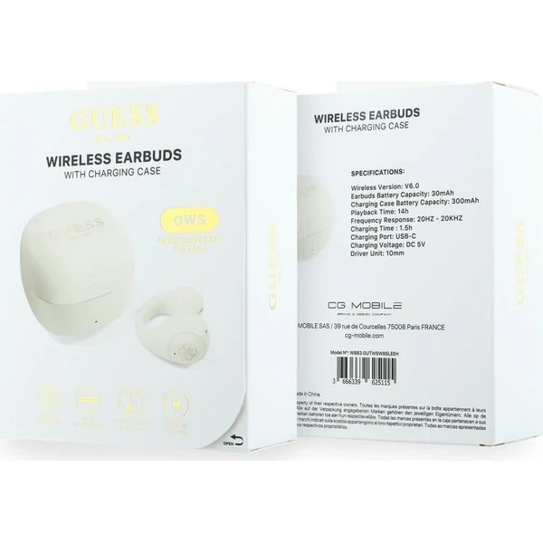 Guess Mini Classic Logo OWS Bezdrôtové Slúchadlá White - Slúchadlá - Obrázok 0a89b38a4ee0415bbc2e2ba1c73f26cd