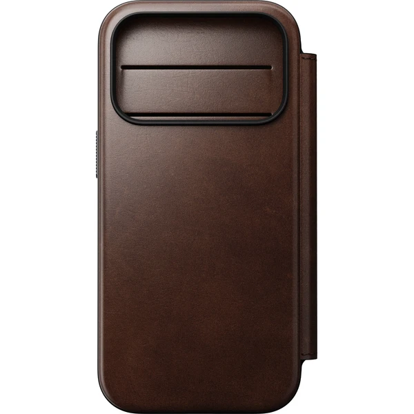 Nomad Modern Leather Folio (Horween) MagSafe kožené puzdro iPhone 17 Pro/18 Pro Rustic Brown - Puzdra - Obrázok 0a90f097d7ab46e4809c5079b3c94ab6