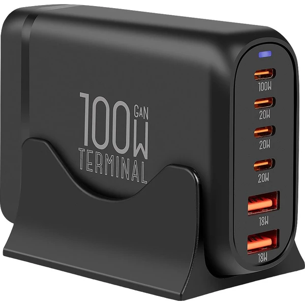 OBAL:ME Terminal GaN Stolná nabíjačka 4C2A 100W čierna - Nabíjačky - Hlavný obrázok