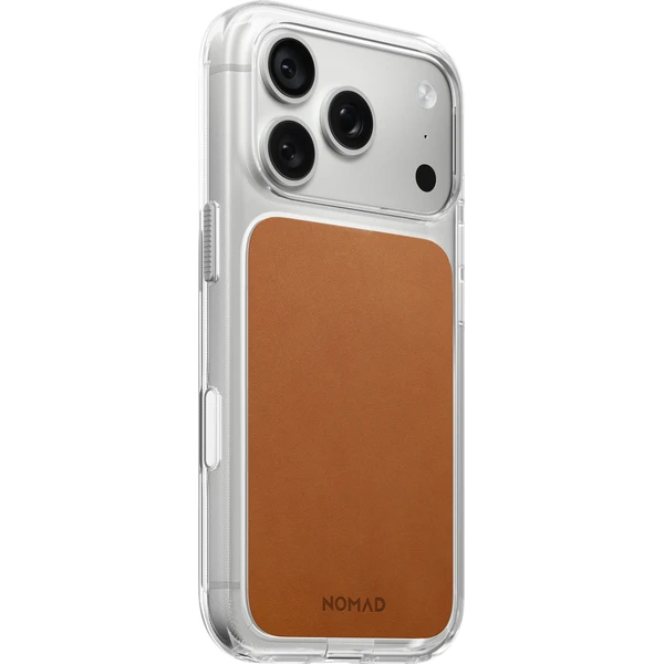 Nomad Clear Leather (Horween) MagSafe kryt iPhone 17 Pro/18 Pro Saddle - Puzdra - Hlavný obrázok