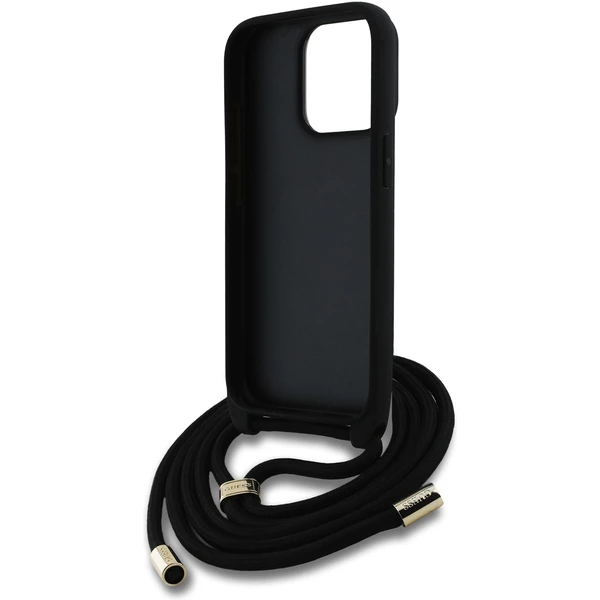 Guess PU 4G Metal Logo Crossbody popruh kryt iPhone 15 Pre čierny - Puzdra - Obrázok 0ae4bd85e4a14de7a1357a48c690693e