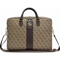 Guess PU 4G Stripe Metal Logo taška na notebook 16" hnedá - Puzdra