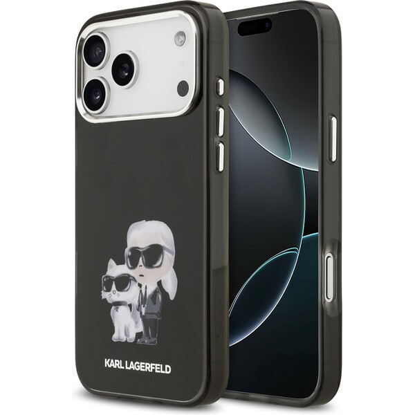 E-shop Karl Lagerfeld IML Aquarelle Karl and Choupette kryt iPhone 17 Pro Max čierny