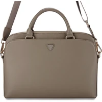 Guess PU Grained Triangle Logo taška na notebook 13/14/15" hnedá - Crossbody