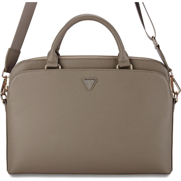 Guess PU Grained Triangle Logo taška na notebook 13/14/15" hnedá - Crossbody - Hlavný obrázok
