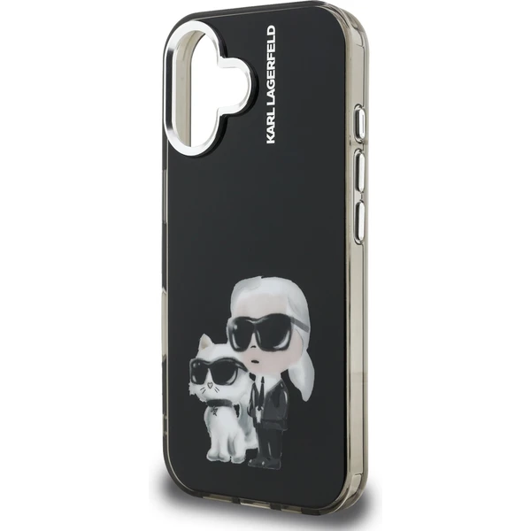 Karl Lagerfeld IML Aquarelle Karl and Choupette kryt iPhone 16 čierny - Puzdra - Obrázok 0b30c62a1ec94f4c82bb46ede469ef32