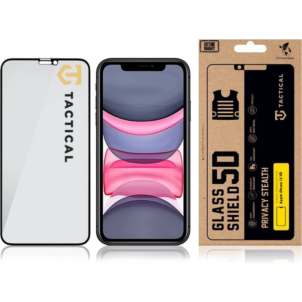 Tactical Glass Shield Privacy Stealth 5D sklo Apple iPhone 11/XR čierne - Ochranné fólie a sklo - Obrázok 0b43b3e6e4b846769d577572361e242f
