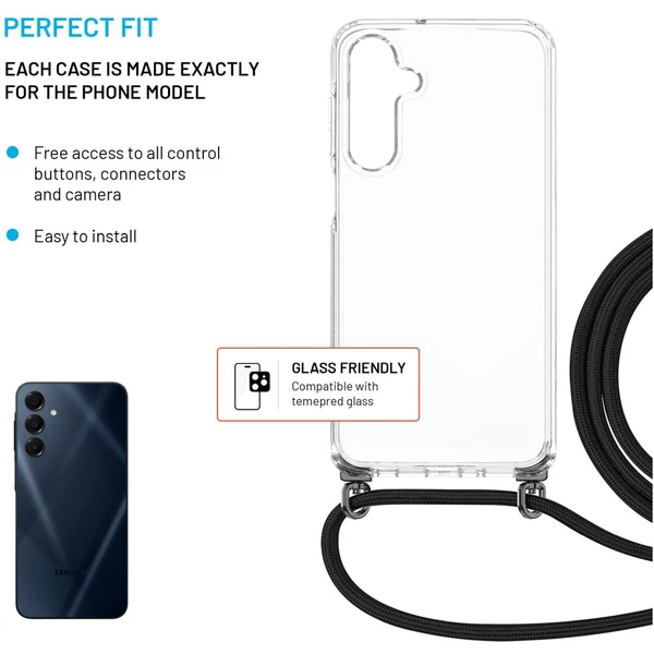 FIXED Pure Neck kryt s čiernou šnúrkou na krk pre Samsung Galaxy A16 4G/5G - Puzdra - Obrázok 0b468950464d45d39740d3864e06f203