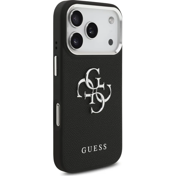 Guess PU Grained 4G Metal Logo kryt iPhone 17 Pro čierny - Puzdra - Obrázok 0b50d5d7772f4928a48d765678cd9aa6