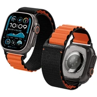 Spigen Fabric Band (hook) remienok Apple Watch 49/46/45/44mm čierny/oranžový - Remienky