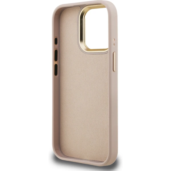 Guess PU 4G Metal Logo Stand Camera Frame kryt iPhone 15 Pro Max ružový - Puzdra - Obrázok 0b6cda216a2c4ab5a85d710eafa1330f