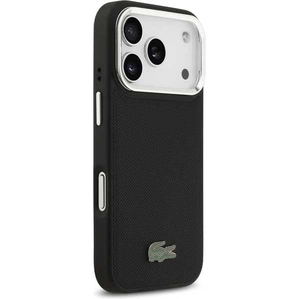 Lacoste Iconic Petit Pique Camera Stand MagSafe kryt iPhone 17 Pro čierny - Puzdra - Obrázok 0b9286a689564034ae885060363e4c13