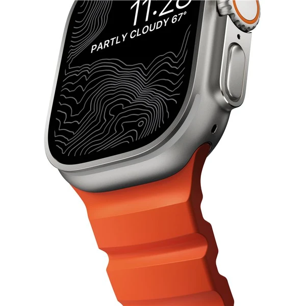 Nomad Rocky Point Band remienok Apple Watch 49/45/44/42mm strieborný/oranžový - Remienky - Obrázok 0ba6e3582ae34b97900bc154e96d9593
