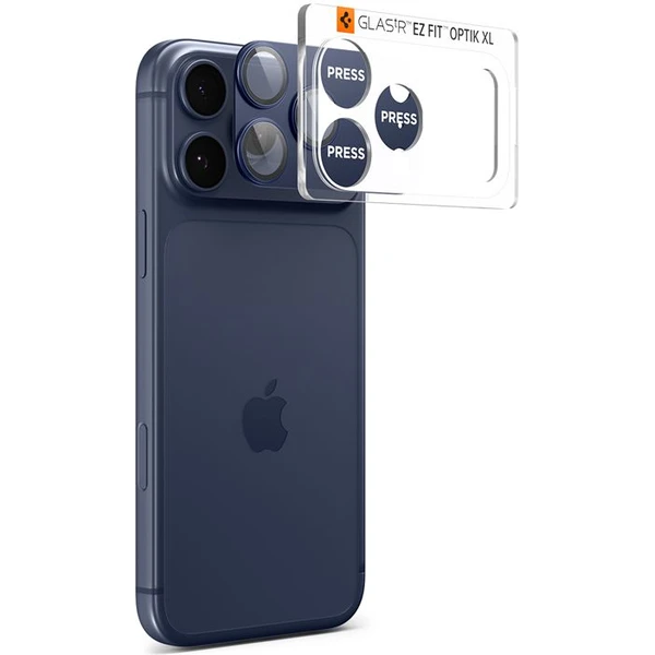 Spigen Glass TR EZ Fit Optik Pro XL sklo na fotoaparát iPhone 17 Pro Max tmavo modré - Ochranné fólie a sklo - Obrázok 0bc13b3aa1a943f9a1c72177a7f44741