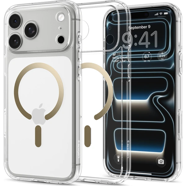 Spigen Ultra Hybrid MagSafe kryt iPhone 18 Pro/17 Pro clear gold - Puzdra - Obrázok 0c0f3ba676944ca3aae5fb8850fac635