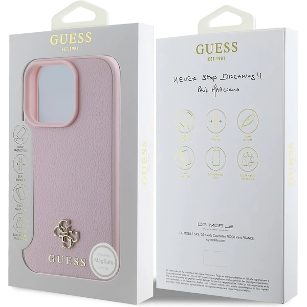 Guess PU Grained 4G Small Metal Logo MagSafe kryt iPhone 16 Pre Max ružový - Puzdra - Obrázok 0c2e53c4d84e4bd9bd323461df4209c3