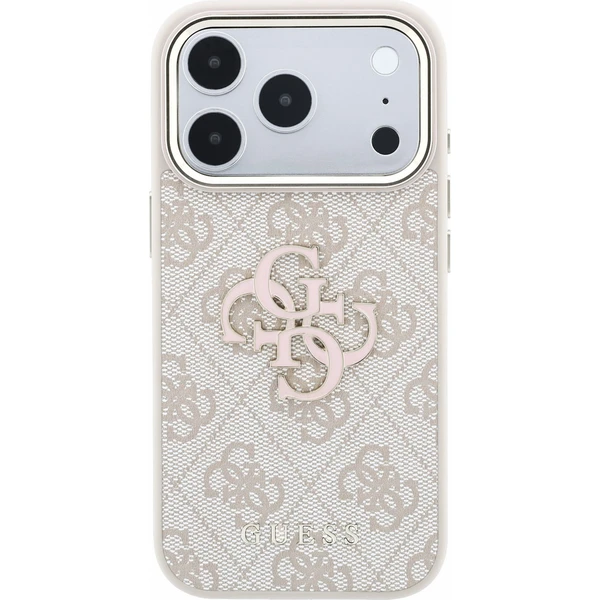 Guess PU 4G Resin Metal Logo Zadný Kryt pre iPhone 18 Pro Pink - Puzdra - Obrázok 0c45e862ce6c4cb1929f97c81dbf750c