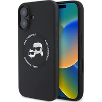 Karl Lagerfeld Liquid Silicone K&CH Heads MagSafe kryt pre iPhone 16 čierny - Puzdra
