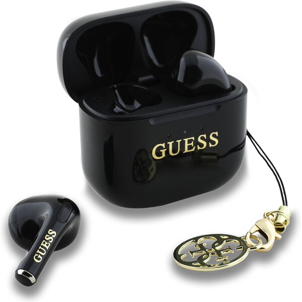 E-shop Guess Classic Logo Charm TWS bezdrôtové slúchadlá čierna