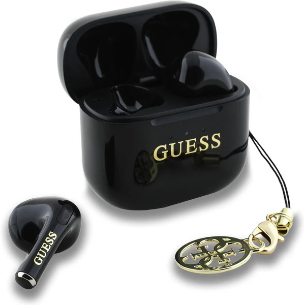 Guess Classic Logo Charm TWS bezdrôtové slúchadlá čierna - Slúchadlá - Hlavný obrázok