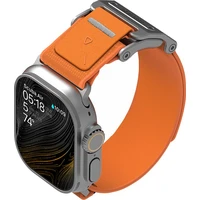Aulumu A11 Mag Buckle Slim remienok Apple Watch 49/46/45/44/42mm Silver Buckle/Orange Strap - Remienky