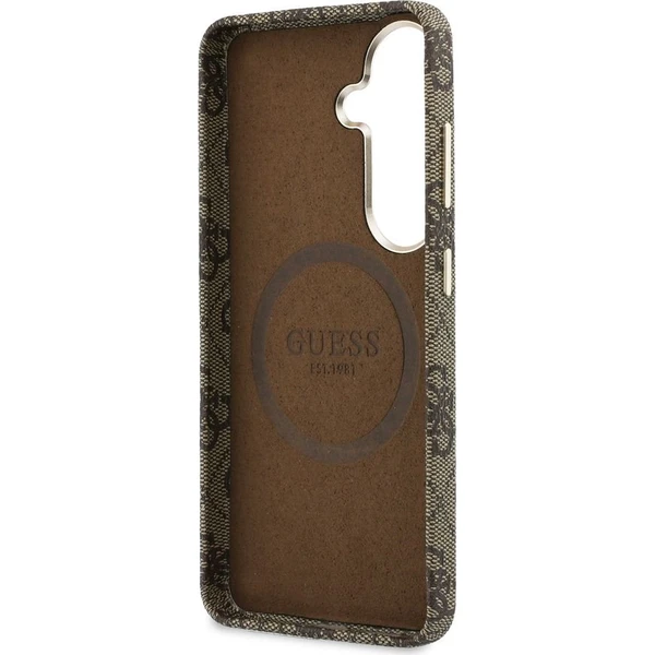 Guess PU 4G Script Metal Logo Magnetický kryt Samsung Galaxy S26 hnedý - Puzdra - Obrázok 0c7bd772302a4200a2affc60917ae102