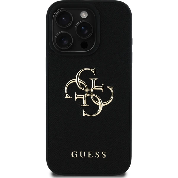 Guess PU Grained 4G Metal Logo kryt iPhone 15 Pre čierny - Puzdra - Obrázok 0c8400a9733c48d0a5d93eab89bf1176