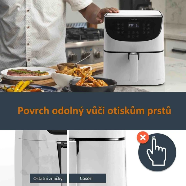 Cosori CP158-AF PREMIUM teplovzdušná fritéza 5,5 L + 5x špíz a gril. rošt biela - Fritézy - Obrázok 0cab7e05330e47f794903c63a3f520f6