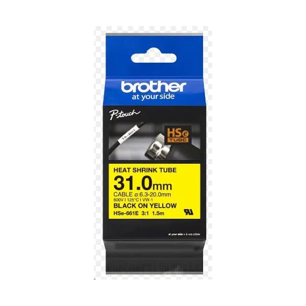 Brother HSE661E zmršťovacia bužírka čierna na žltom 31 mm - Pásky pre štítkovače - Obrázok 0cc2209f4e094cba9aa7b8e40a4ada9f