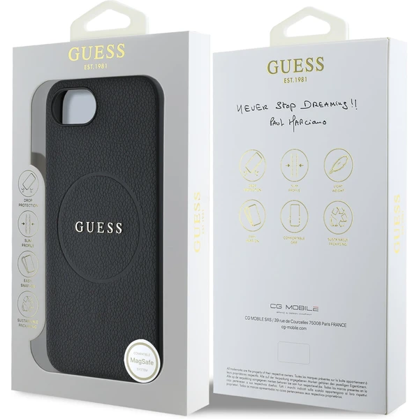 Guess PU Grained Classic Logo MagSafe kryt iPhone 17e/16e čierny - Puzdra - Obrázok 0cd350209b90488ebad0714ceb8aed10