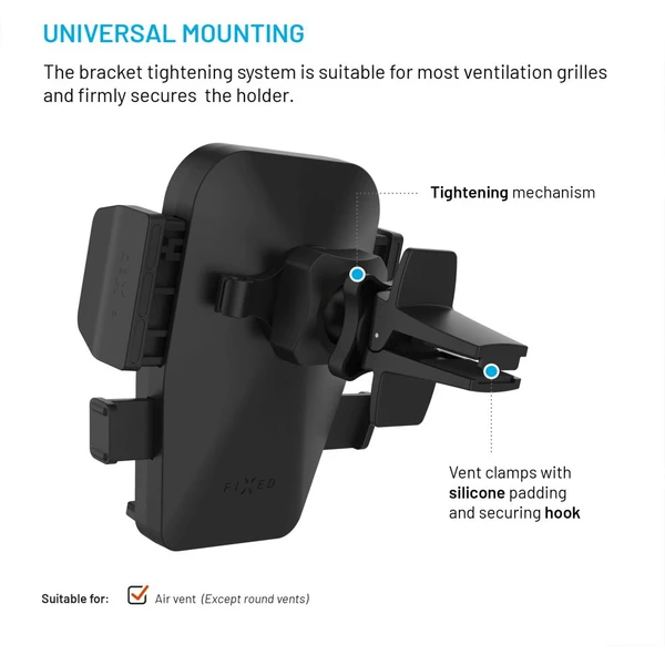 FIXED Iconiq Vent univerzálny držiak do auta s úchytom na ventilačnú mriežku čierny - Držiaky - Obrázok 0cdac0c25e284cb3a4155603f02c5a35